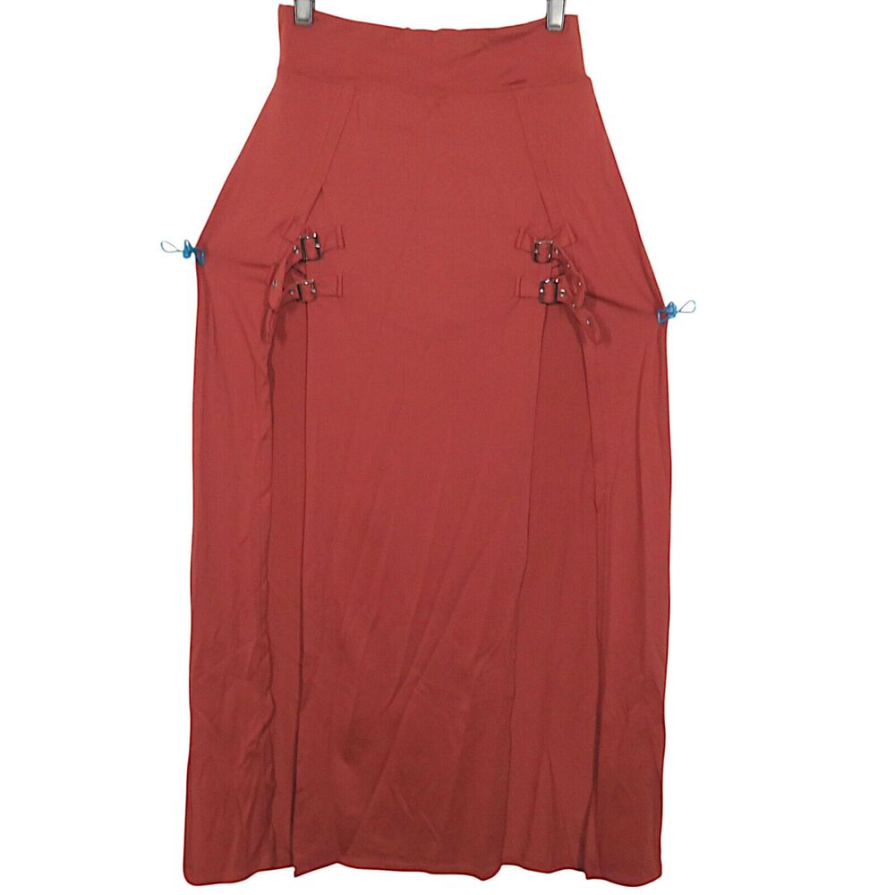 Halara Rust Soft Stretchy Double Buckle Front Split Maxi Skort Skirt XS